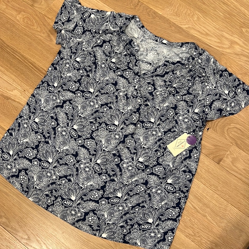 St. John’s Bay New 1X Paisley Blouse